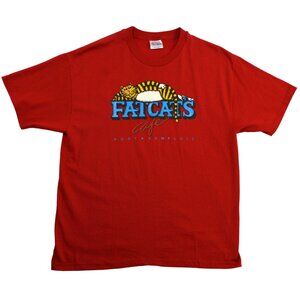 FAT CATS Cafe Vintage T Shirt Size Large L Fifty Fifty Port San Luis Red Hanes